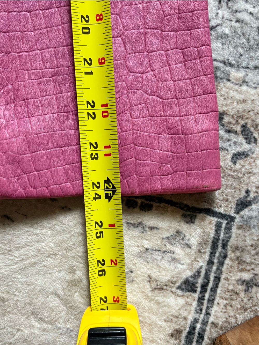 Vintage 90s y2k pink genuine leather crocodile embossed size 10 Anne Klein fall - Picture 11 of 13